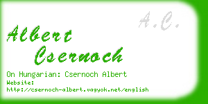 albert csernoch business card